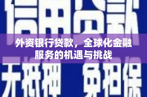 盐亭外资银行贷款，全球化金融服务的机遇与挑战